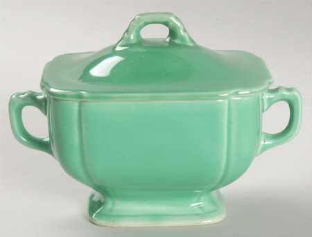 Riviera Green Sugar Bowl & Lid