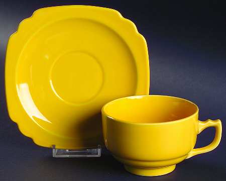 Riviera Yellow Footed Cup & Saucer Set