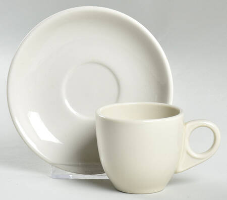 Best Restaurant Ware (All White) Flat Demitasse Cup & Saucer Set