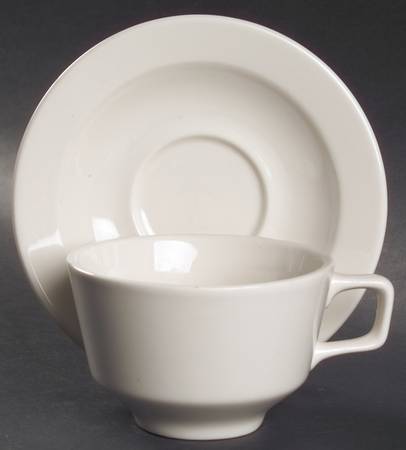 Best Restaurant Ware (All White) Flat Cup & Saucer Set