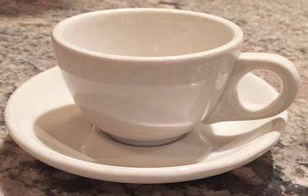 Best Restaurant Ware (All White) Flat Cup & Saucer Set