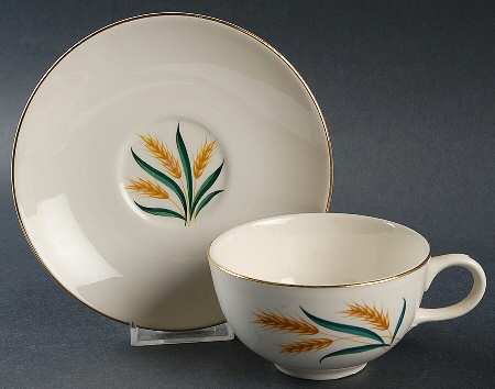 Royal Harvest (Gold Trim) Flat Cup & Saucer Set