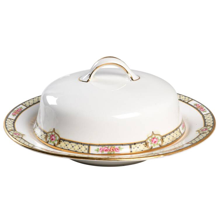 Rose & Lattice (Empress) Round Covered Butter