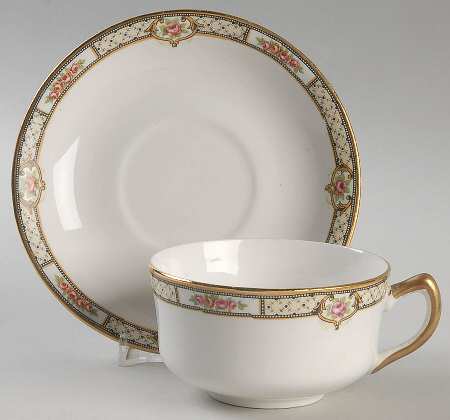 Rose & Lattice (Empress) Flat Cup & Saucer Set