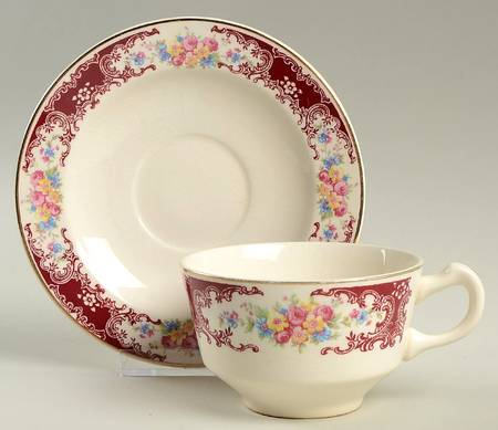 Rosewood Flat Cup & Saucer Set