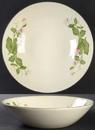 Sweet Pea (Platinum Trim) 8" Round Vegetable Bowl