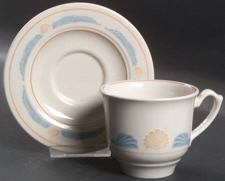 Seashell Flat Cup & Saucer Set