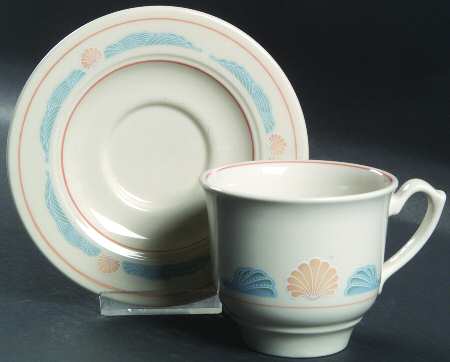 Seashell Flat Cup & Saucer Set
