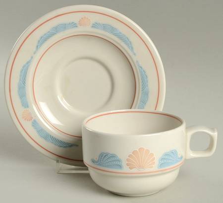 Seashell Flat Cup & Saucer Set