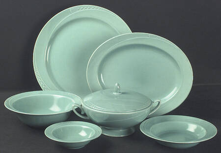 Serenade Green Rim Fruit/Dessert (Sauce) Bowl