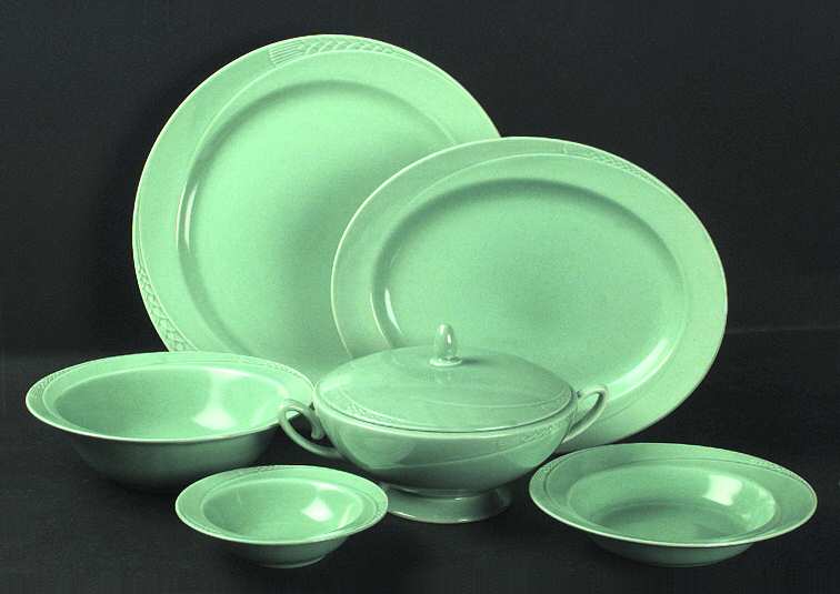 Serenade Green Rim Fruit/Dessert (Sauce) Bowl