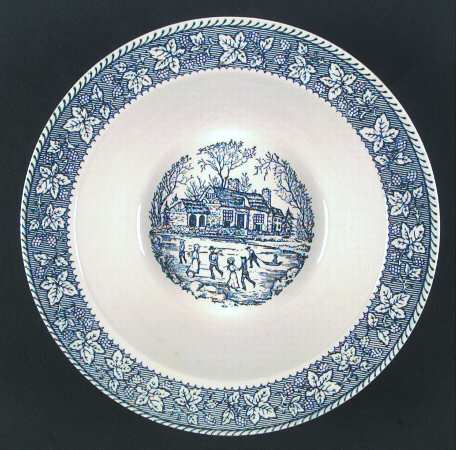 Shakespeare Country Blue (Leaves) 9" Round Vegetable Bowl