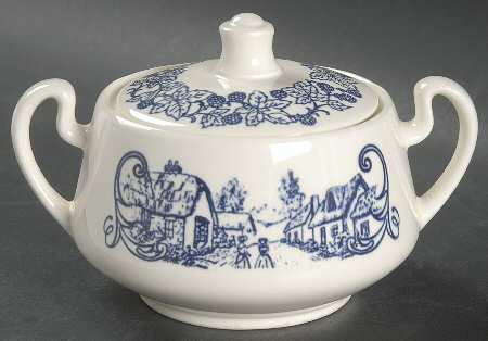 Shakespeare Country Blue (Leaves) Sugar Bowl & Lid