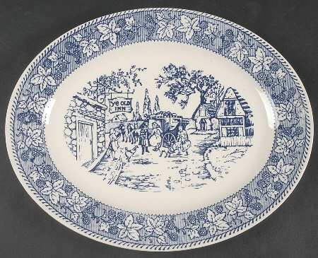 Shakespeare Country Blue (Leaves) 11" Oval Serving Platter