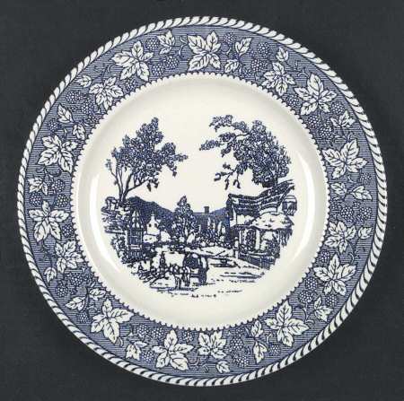 Shakespeare Country Blue (Leaves) by Homer Laughlin 