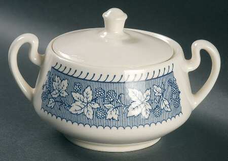 Shakespeare Country Blue (Leaves) Sugar Bowl & Lid