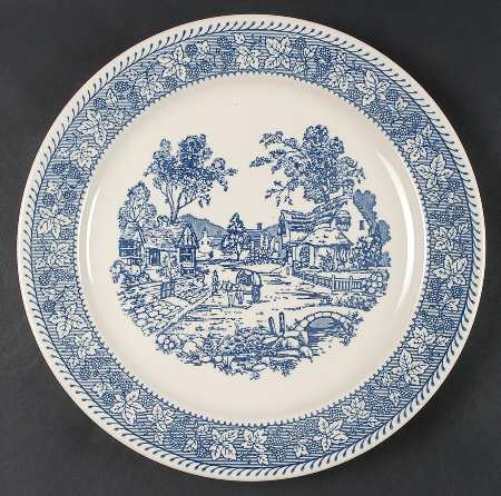 Shakespeare Country Blue (Leaves) 11" Chop Plate (Round Platter)