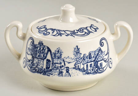 Shakespeare Country Blue (Scrolls) Sugar Bowl & Lid