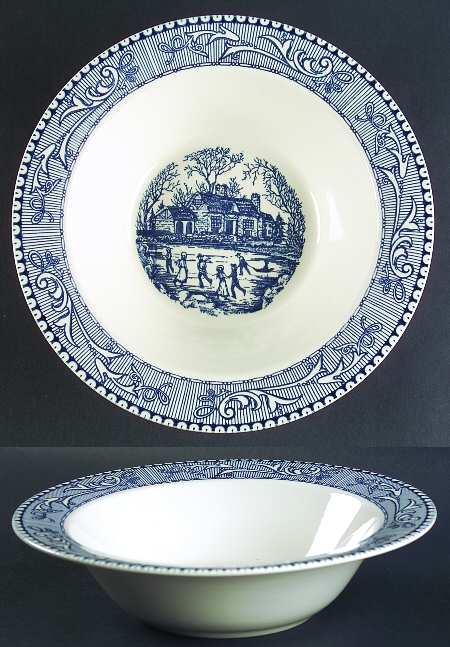 Shakespeare Country Blue (Scrolls) 9" Round Vegetable Bowl
