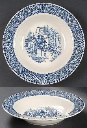 Shakespeare Country Blue (Scrolls) Rim Soup Bowl