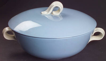 Skytone Blue (Undecorated) Round Covered Vegetable
