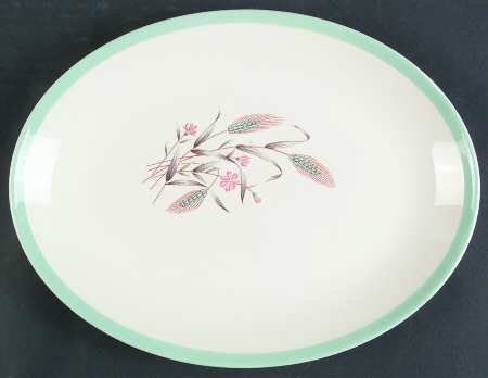 Spring Garden (Band Edge) 11" Oval Serving Platter