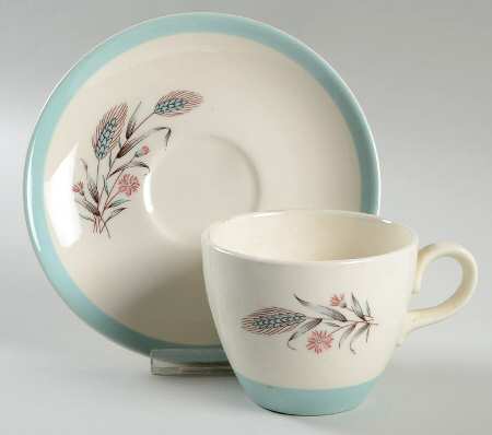Spring Garden (Band Edge) Flat Cup & Saucer Set
