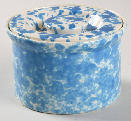 Splatter Blue Sugar Bowl & Lid