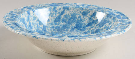 Splatter Blue 9" Round Vegetable Bowl