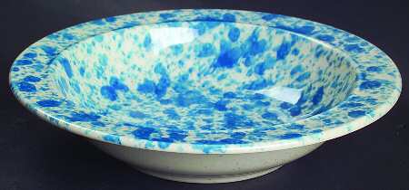 Splatter Blue Rim Cereal Bowl