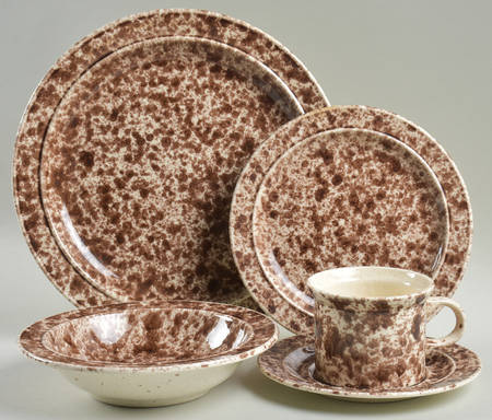 Splatter Brown 5 Piece Place Setting