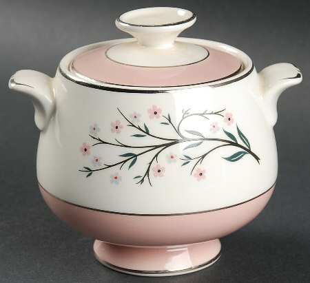 Springtime (Pink Rim, CV32) Sugar Bowl & Lid