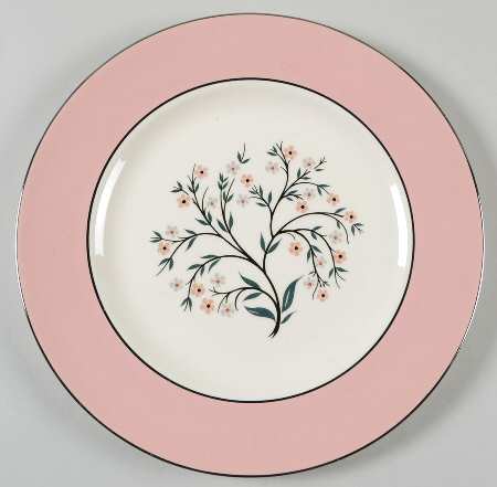 Springtime (Pink Rim, CV32) Luncheon Plate