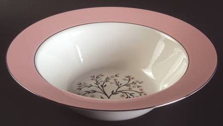 Springtime (Pink Rim, CV32) 9" Round Vegetable Bowl