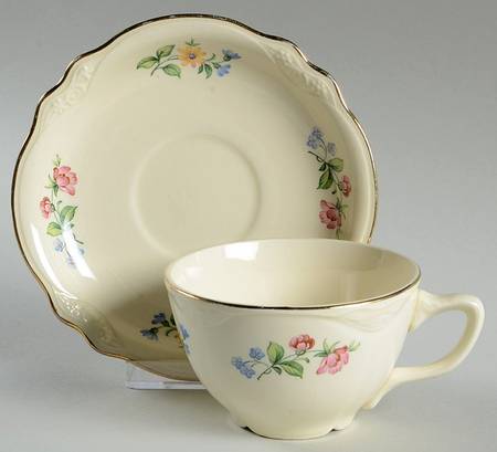 Springtime (Virginia Rose) Flat Cup & Saucer Set