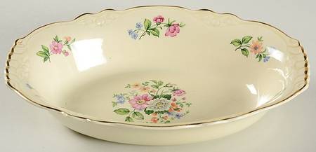 Springtime (Virginia Rose) 9" Oval Vegetable Bowl