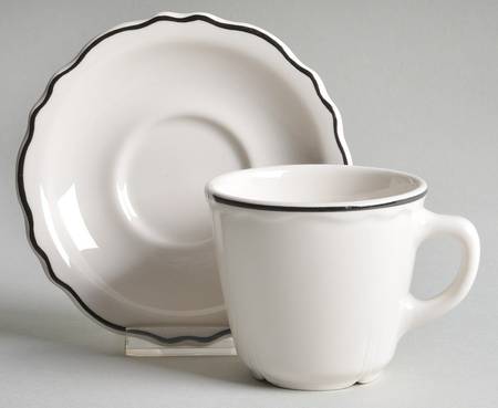 Styleline Black Flat Cup & Saucer Set