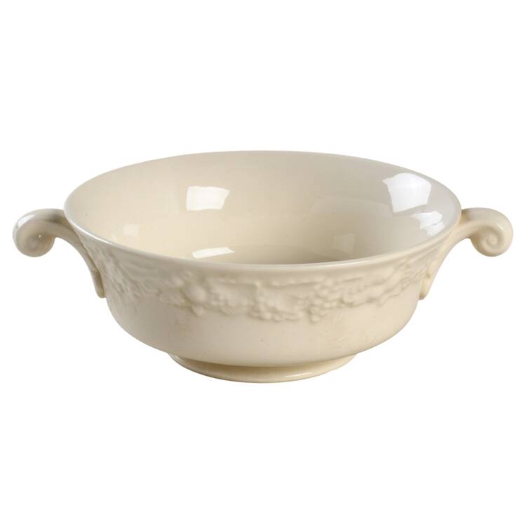 Theme Off White (Eggshell) Footed Cream Soup Bowl