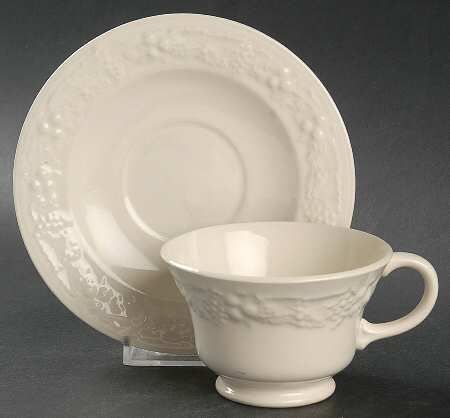 Theme Off White (Eggshell) Footed Cup & Saucer Set