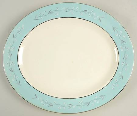 Turquoise Melody 13" Oval Serving Platter
