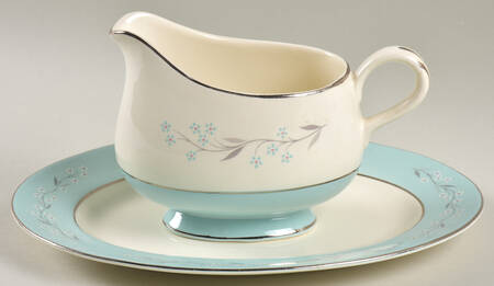 Turquoise Melody Gravy Boat & Underplate/Relish