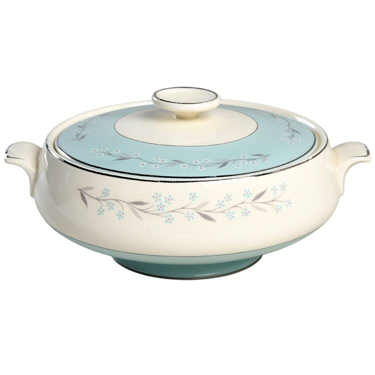 Turquoise Melody Round Covered Vegetable