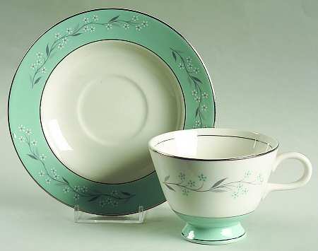 Turquoise Melody Footed Cup & Saucer Set