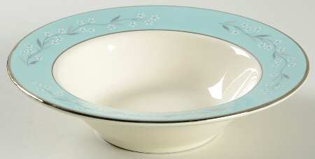 Turquoise Melody Rim Fruit/Dessert (Sauce) Bowl