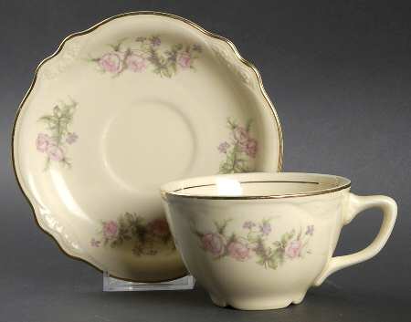 Heather Rose (Virginia Rose) Flat Cup & Saucer Set