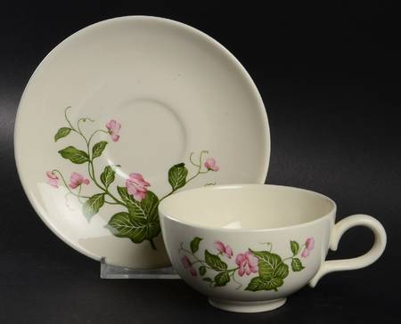 Sweet Pea (No Trim) Flat Cup & Saucer Set