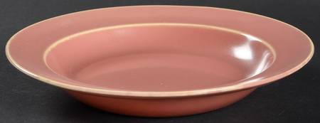 Wells Art Glaze Peach Rim Soup Bowl