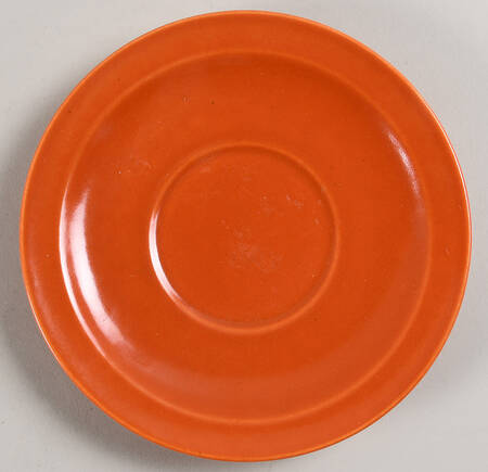 Wells Art Glaze Red Saucer for Cream Soup Bowl