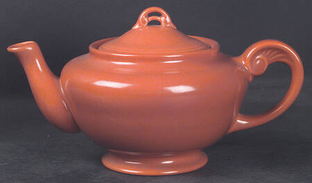 Wells Art Glaze Red Teapot & Lid