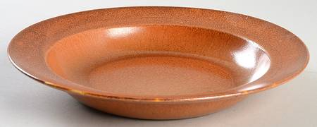 Wells Art Glaze Rust Rim Soup Bowl